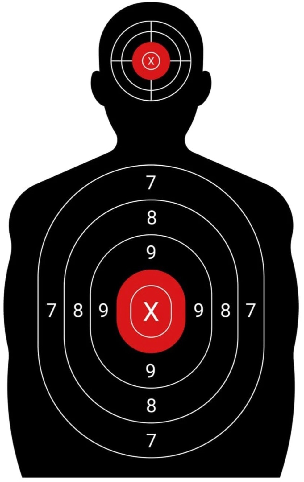 10 Pack Paper Multi Zone Targets  14" X 22" Silhouette