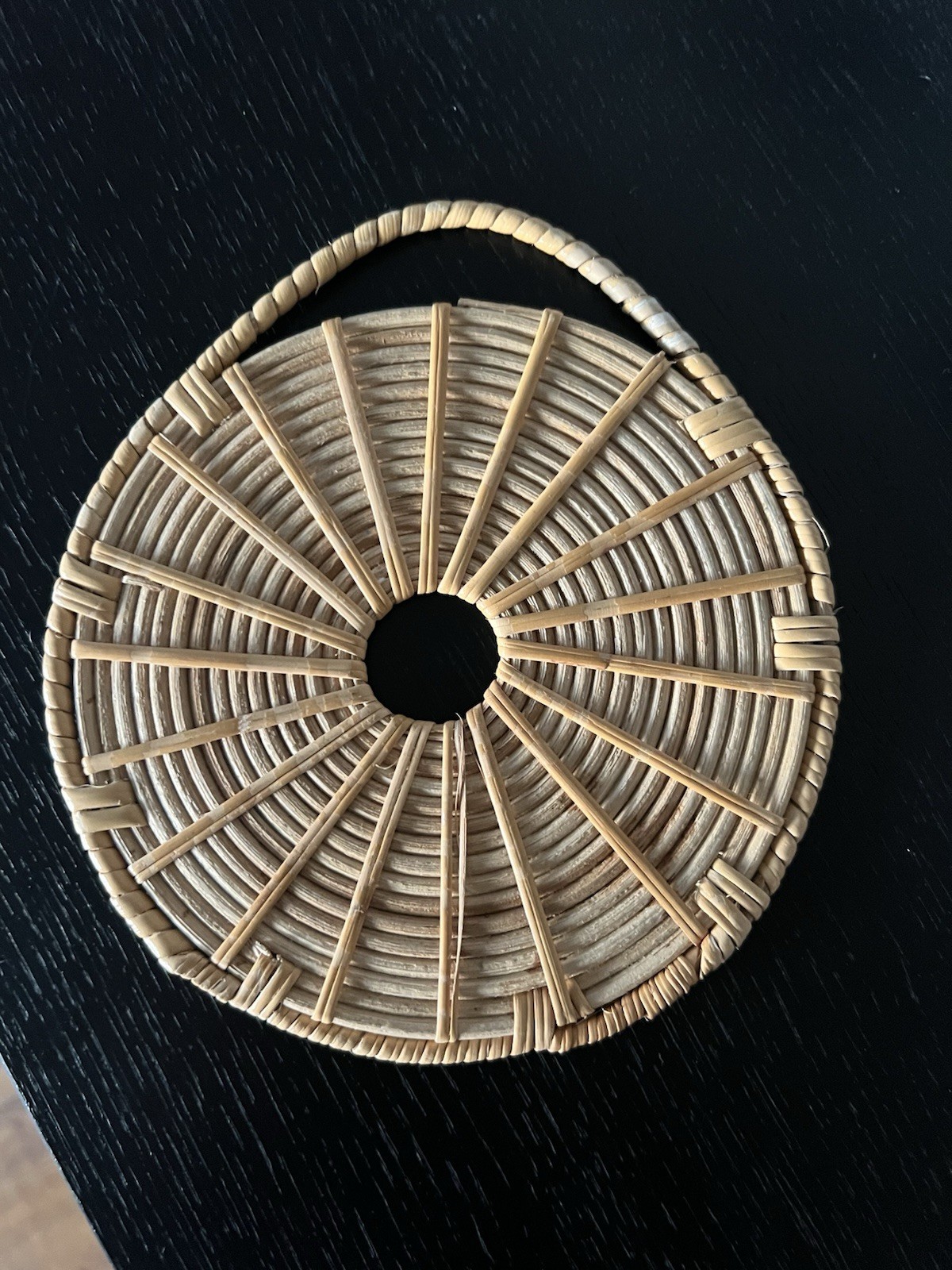 Japanese Hand Woven Bamboo Trivet From 1970S