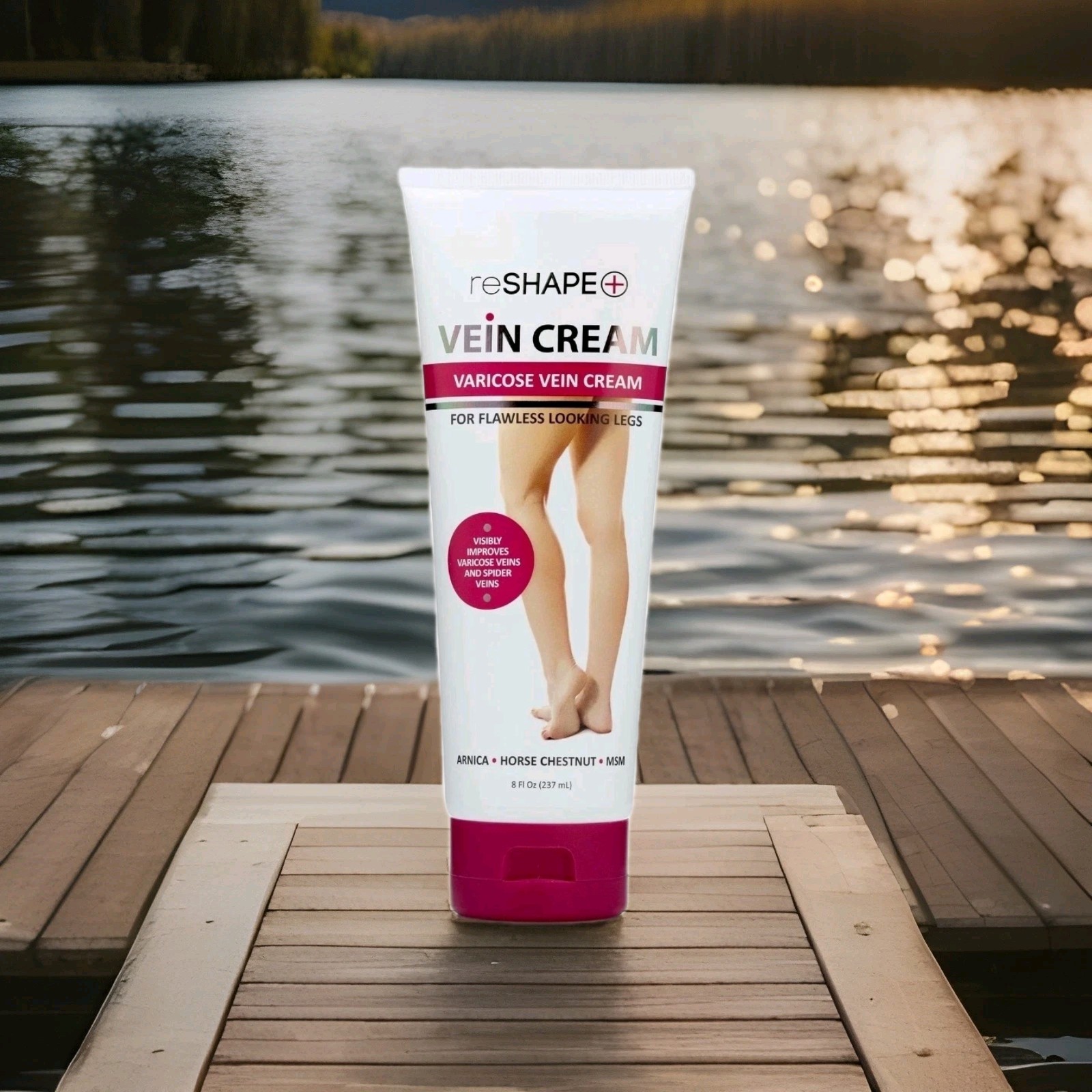 Reshape+ Varicose Vein Relief Cream W/Collagen, Arnica, Horse Chestnut - 8 Fl Oz