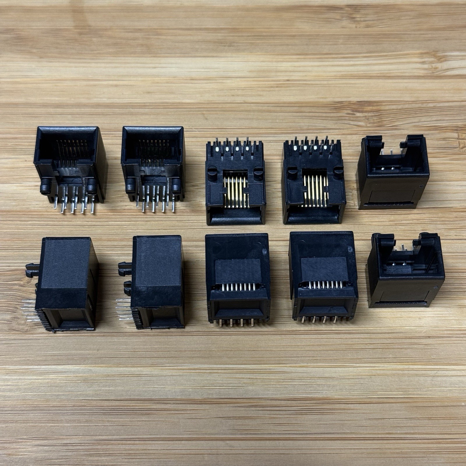 10x Cat5 RJ45 8P8C PCB Mount Right Angle Ethernet Jack Connector Gold Contacts