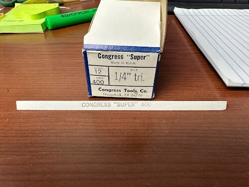 CONGRESS TOOLS CO SUPER POLISHING STONE LOT OF 4, 1/4" X6" TRIANGLE 400G