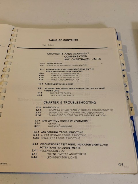 Cincinnati Milacron Operating Tech Manuals for APH Robot