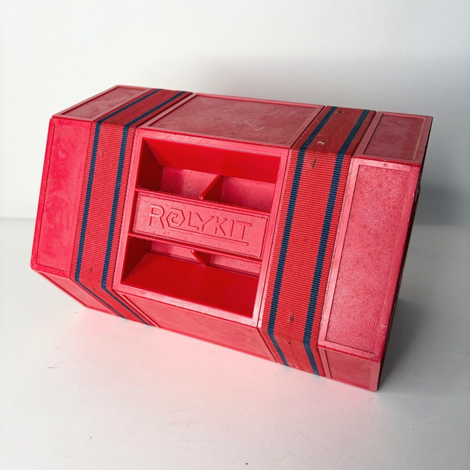 ROLYKIT Red Organizer Roll Up Case Fishing Tackle Tool Box Arts Craft Storage