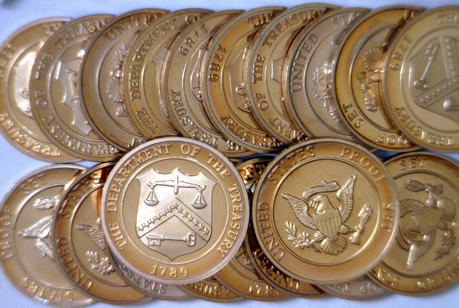 1 PROOF ROLL of Brass ? U.S. Mint CH / GEM PRF Coins / Tokens = 20 Coin LOT  NR