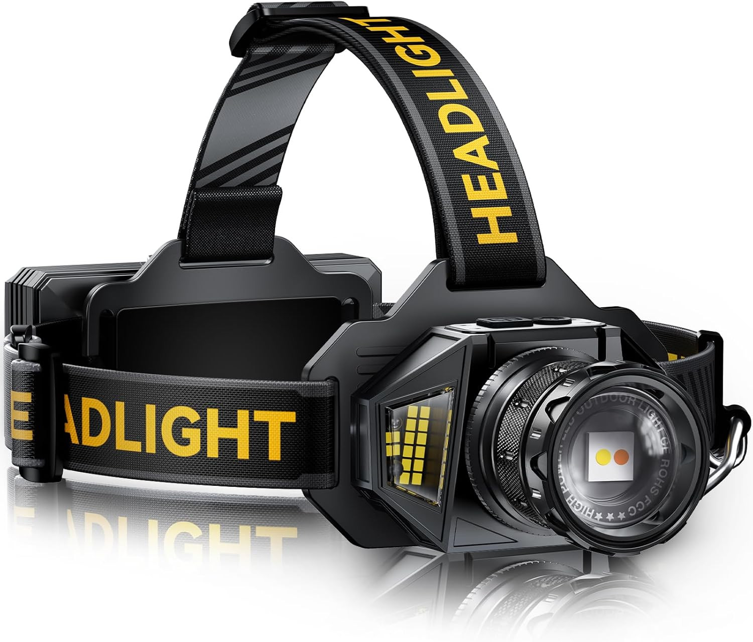 Rechargeable LED Headlamp with Red Light, 99000 High Lumens Head Lamp, Motion Se