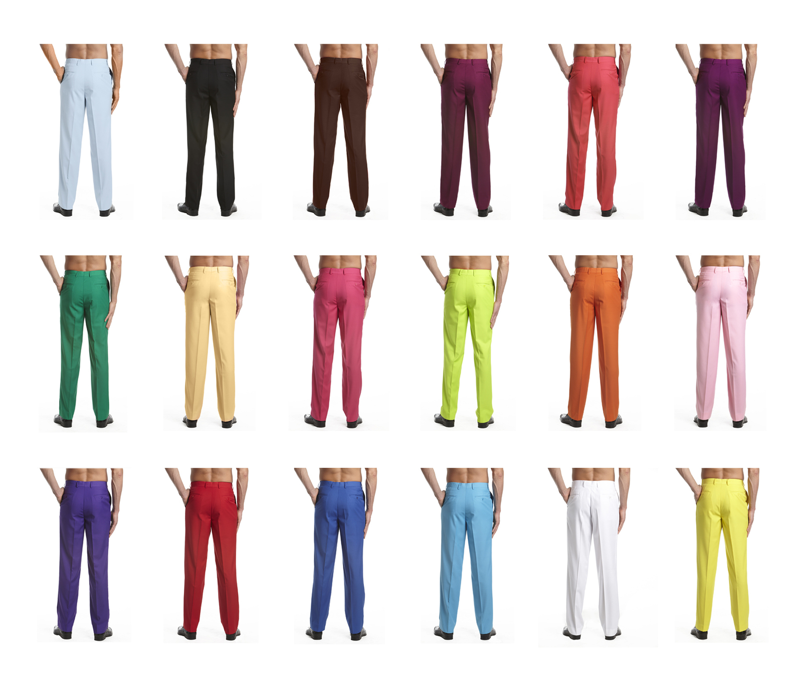 CONCITOR Men's Dress Pants Trousers Flat Front Slack Huge Selection Solid Colors