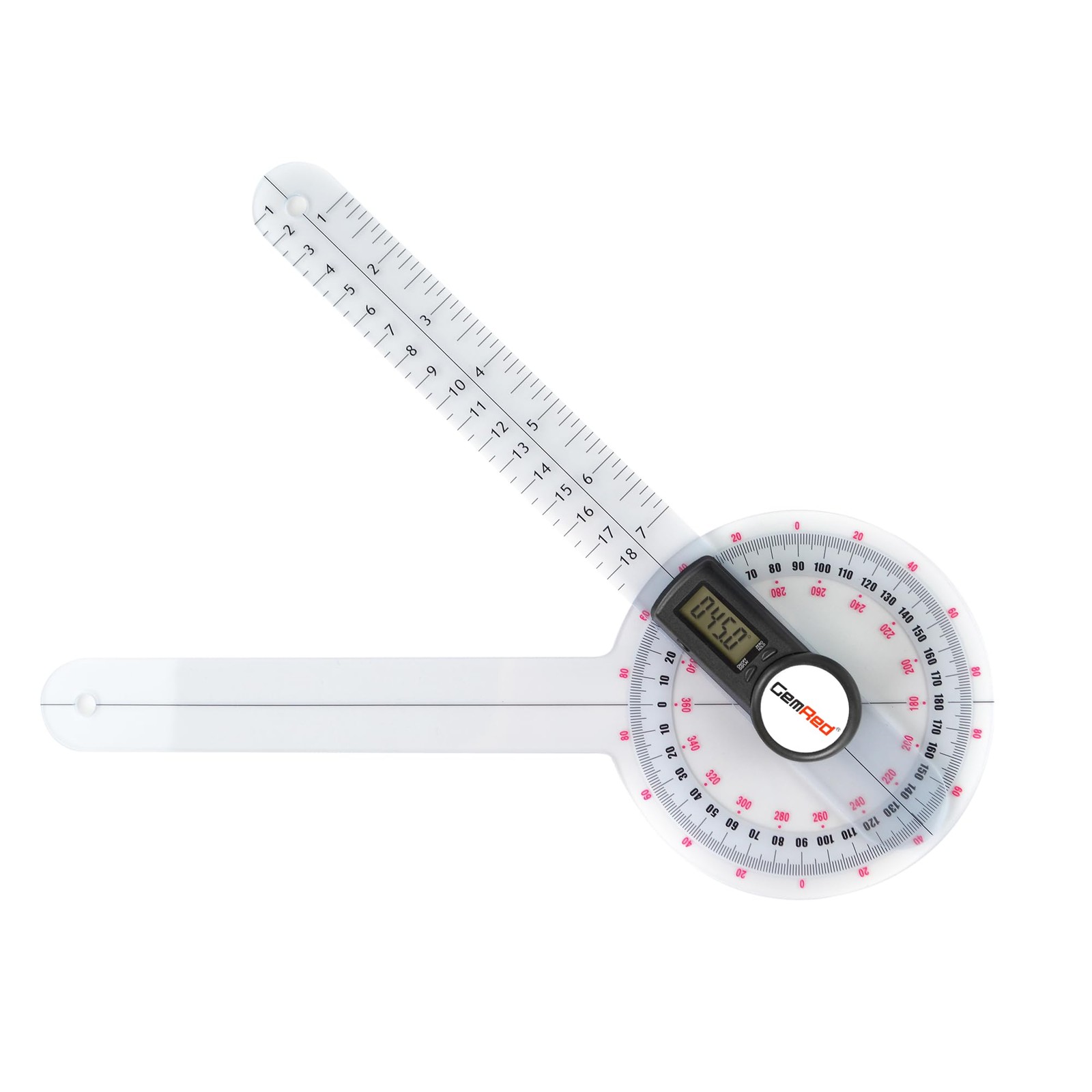 12 Inch Digital Goniometer 360 Degree Physical Therapy Plastic Protractor ROM