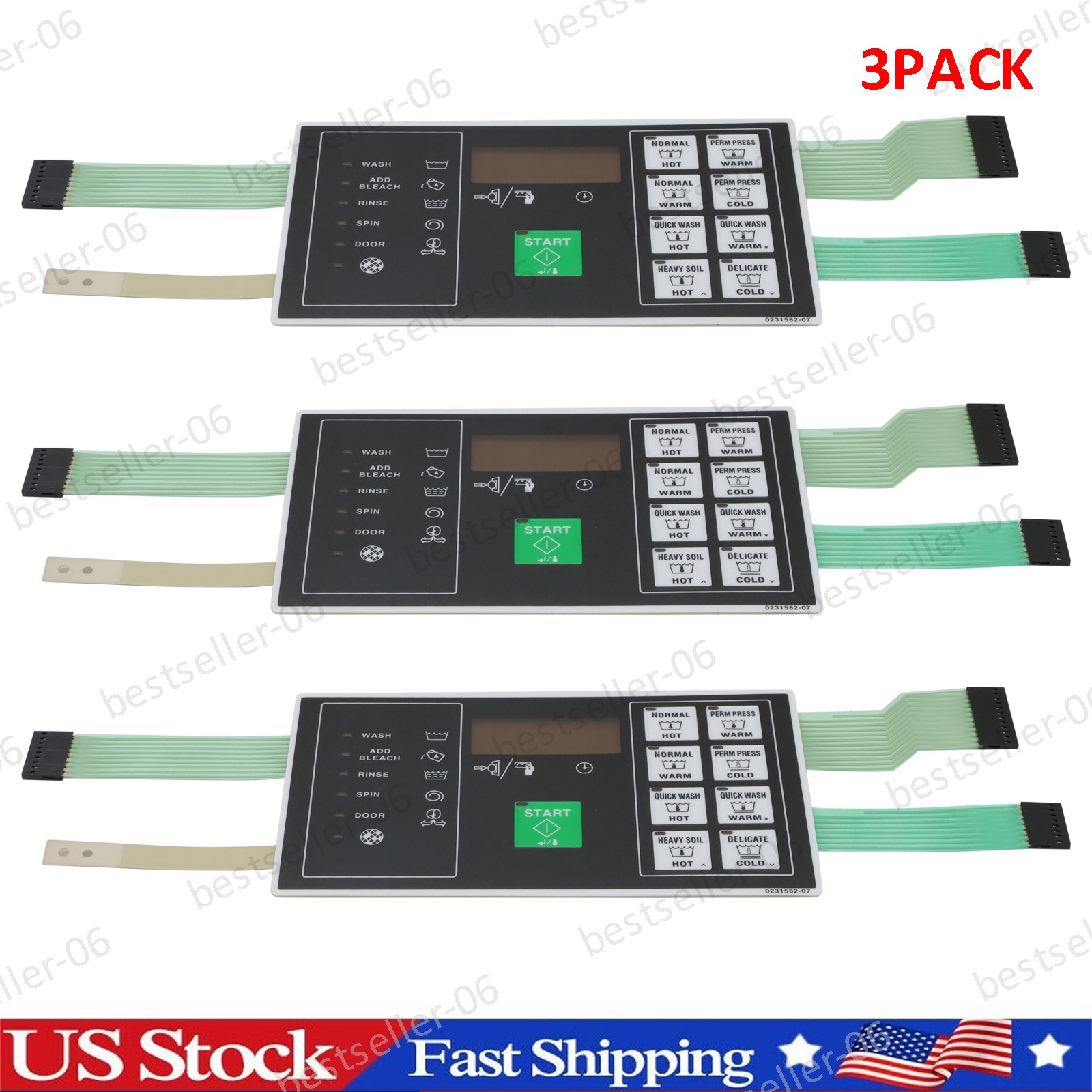 F0231582-03P BRAND NEW KEYPAD FOR SPEED QUEEN BC WASHER, F0231582-03 - 3PACK
