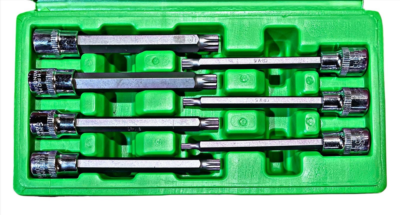 7pc 3/8"dr 110mm Long Spline Bit Socket Set 4 - 10mm DS1227