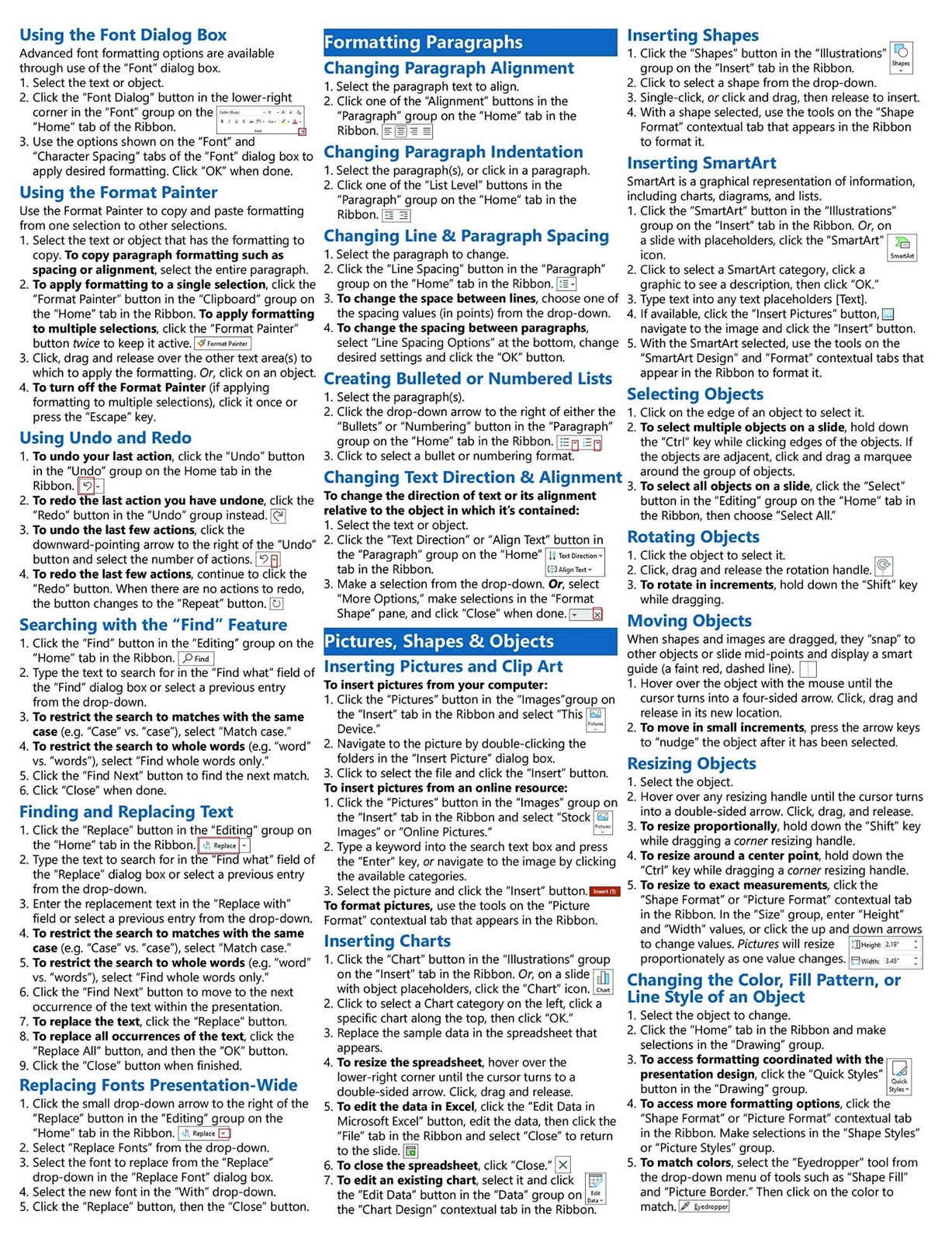 PowerPoint 2021 & 365 Training Guide Quick Reference Card Cheat Sheet Help