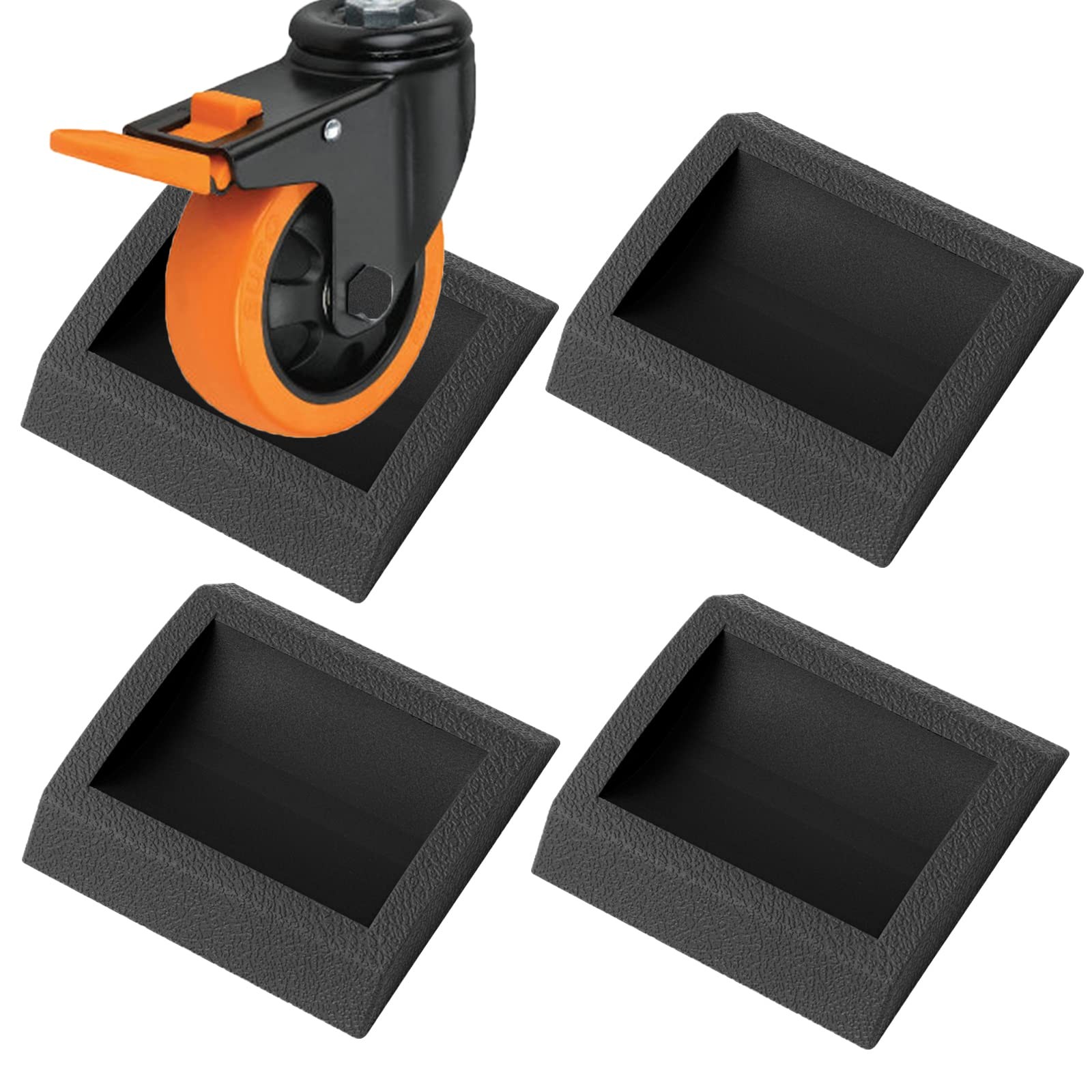 Bed Stoppers Furniture Stopper, 4 Pack Wheel Rectangle-4PCS, Rectangle-4pcs