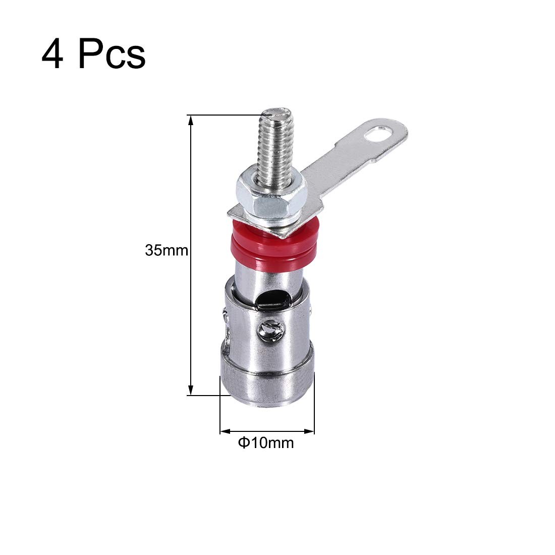 Uxcell 4Pcs Amplifier Terminal Connector Binding Post Push Quick Type