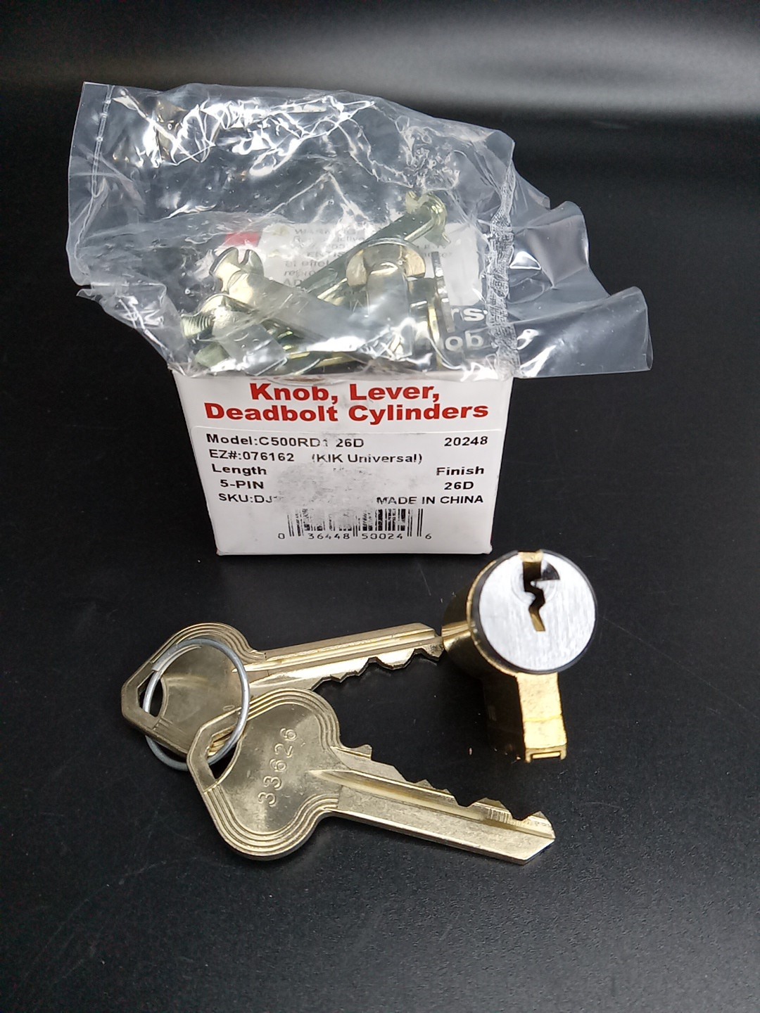 C500RD1 26D Key In Knob Cylinder LSDA NOS Two Keys