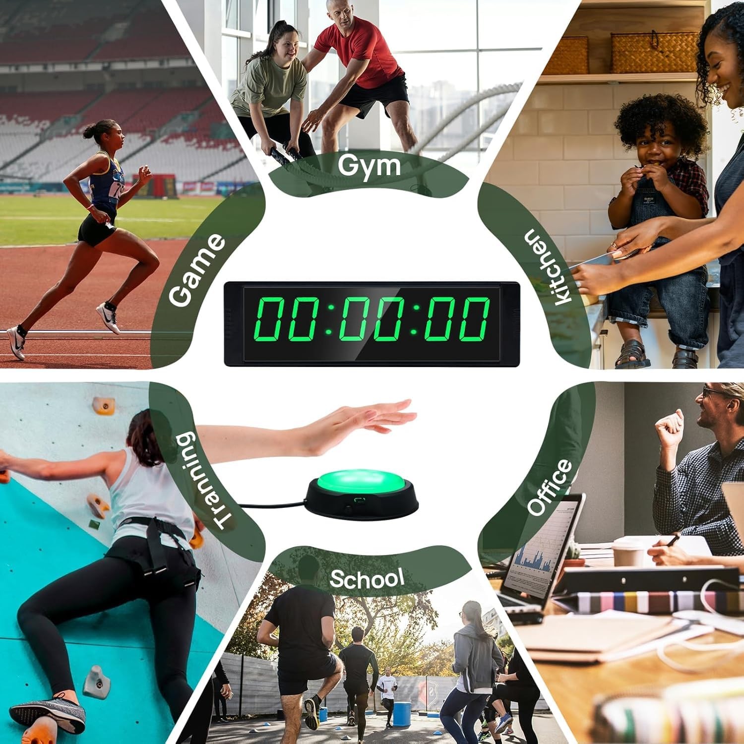 YZ Gym Clock for Home Gym with Start/Stop Button, Interval Timer for Workout,...
