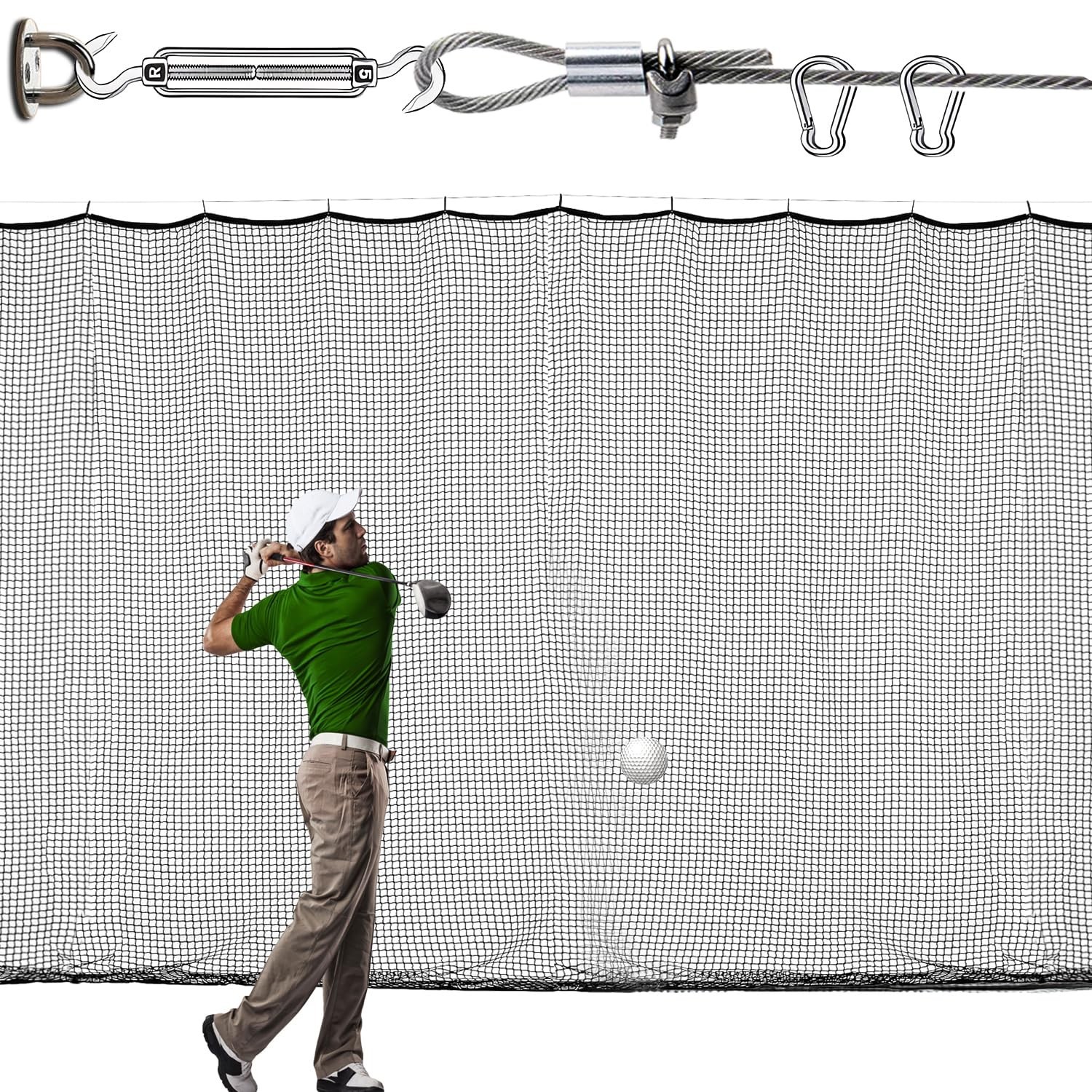 Golf Practice Net, 12X12ft /12X15ft/12X20ft Golf Hitting Hanging Kit, Sports ...