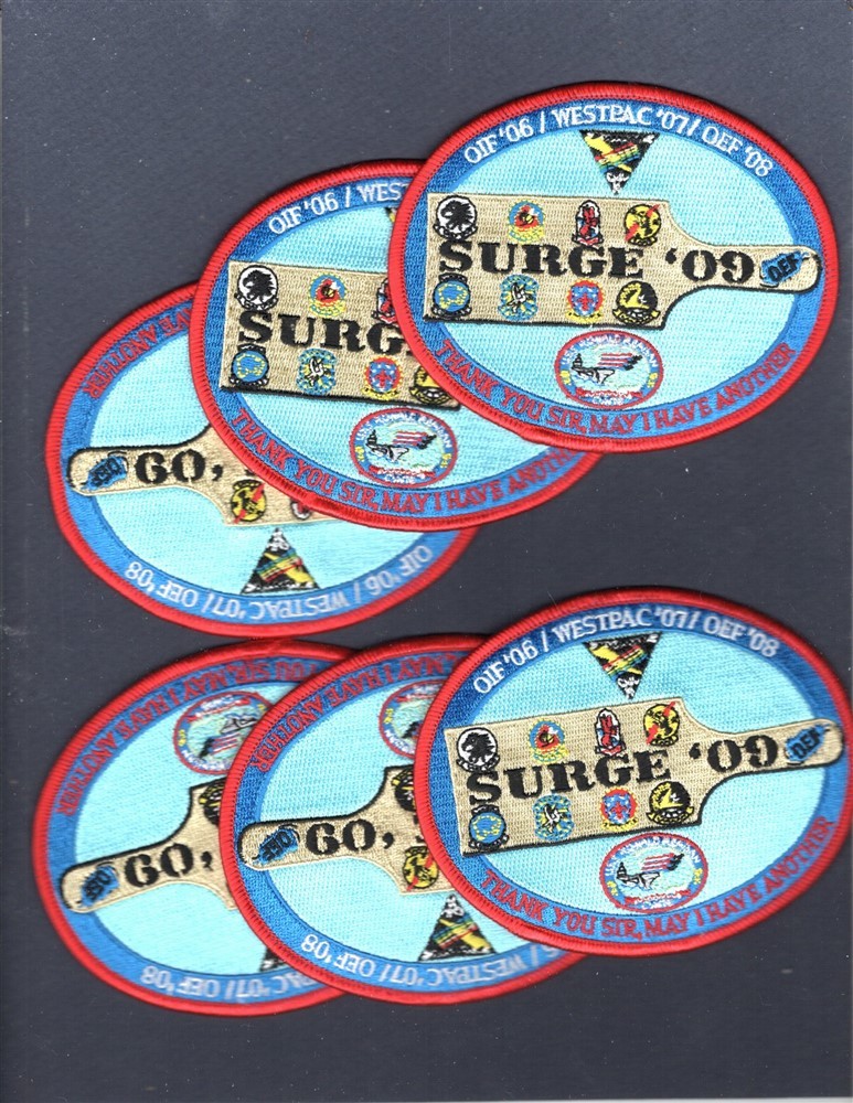 Dealer Lot CVN-76 USS RONALD REAGAN OIF 2009 NAVY Squadron Cruise Patch Set of 6