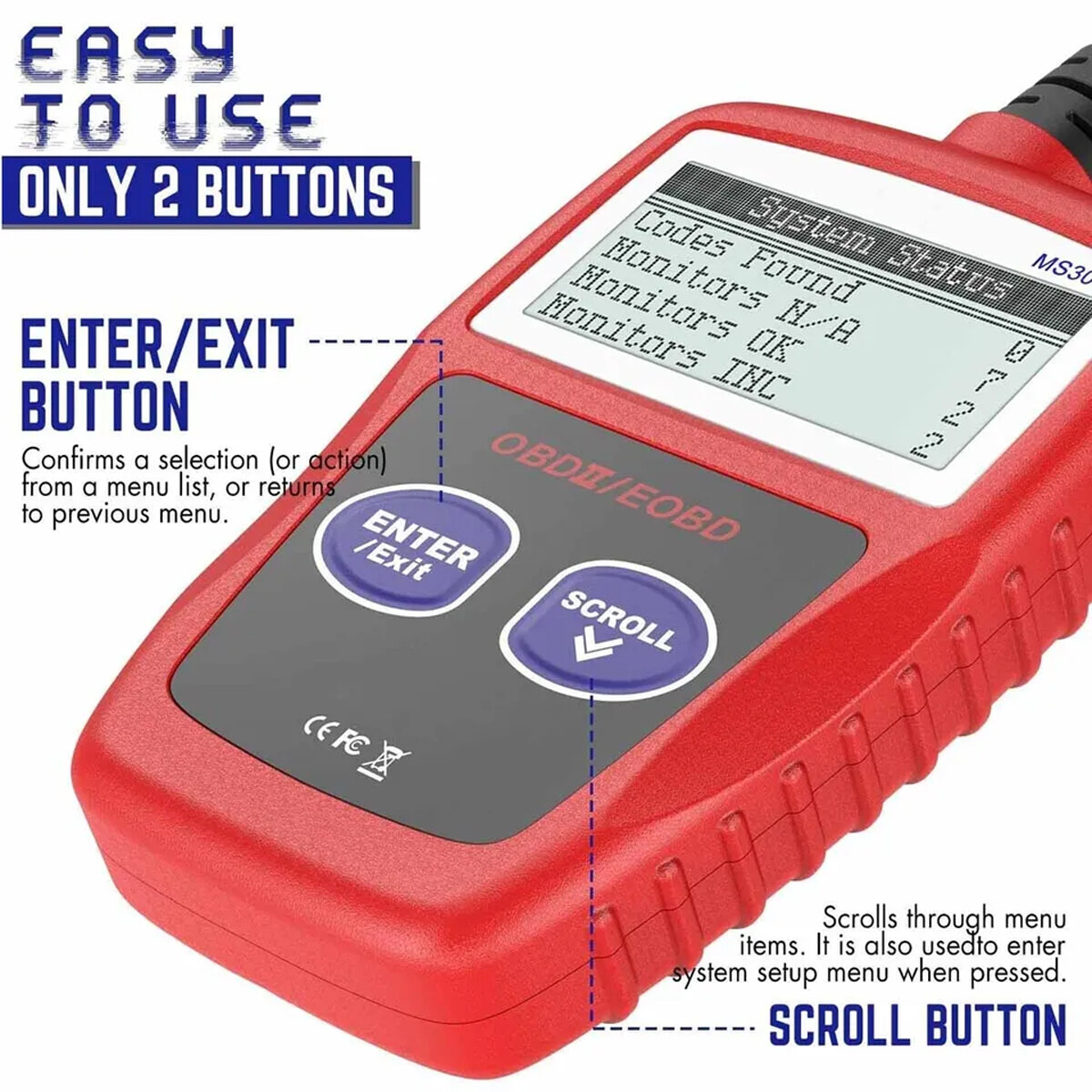 Automotive Code Reader OBD2 Scanner Car Check Engine Fault Diagnostic Tools
