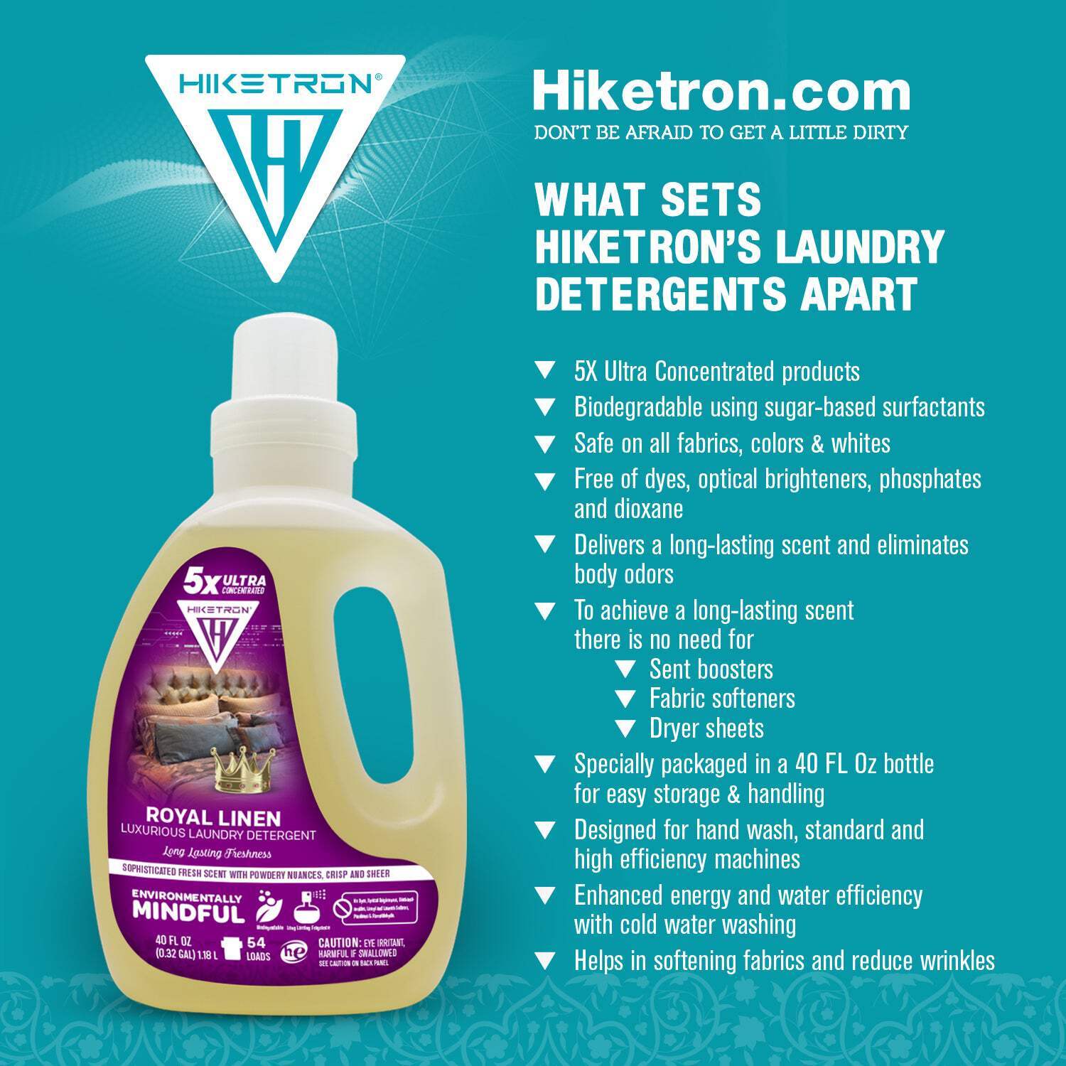 Hiketron Royal Linen Long Lasting Scented Liquid Laundry Detergent