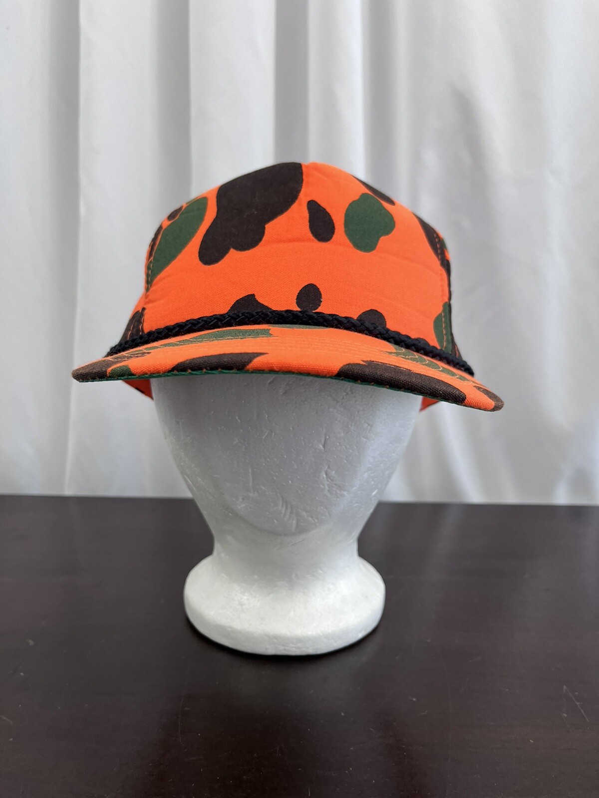 Vintage Game Stalker Hat Orange Camo OSFA Snapback Hunting Cap Hat Vtg Safety