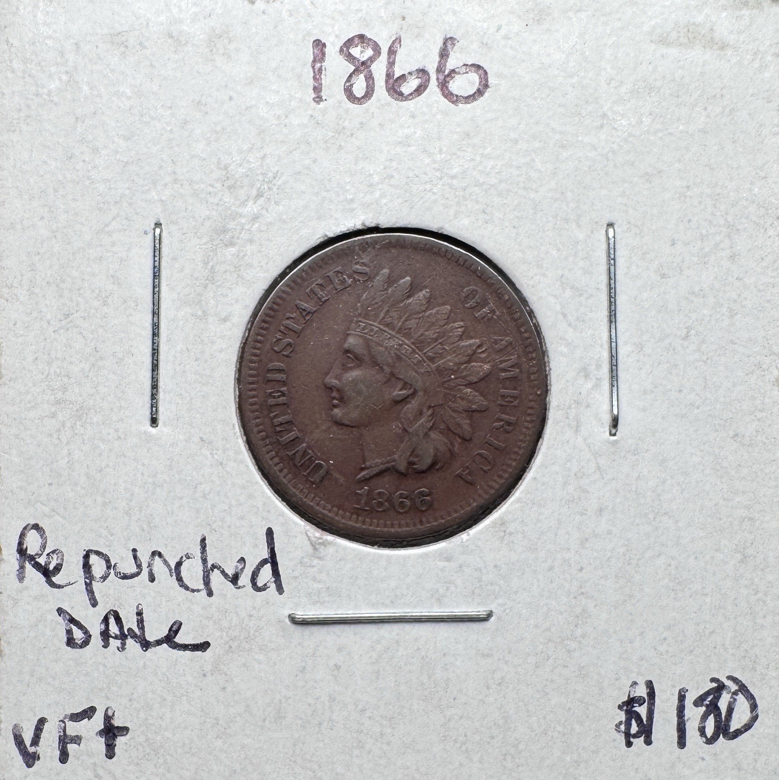 1866 Indian Head Cent Choice Extremely Fine