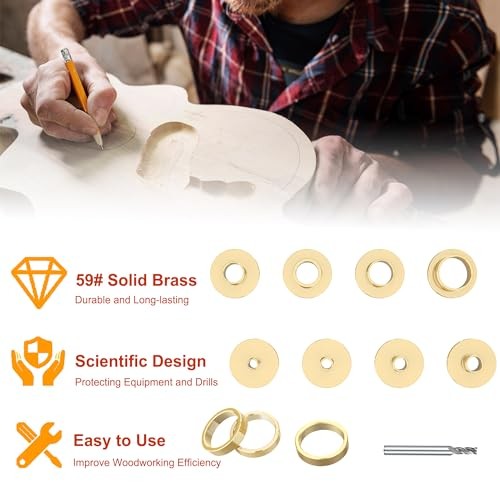 13 Pcs Brass Router Template Bushing Guide Set 13 Pcs Router Bushing Guide Set