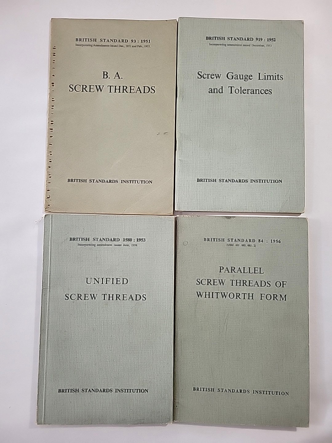 Lot 4 1950s British Standard Screw Thread Brochures