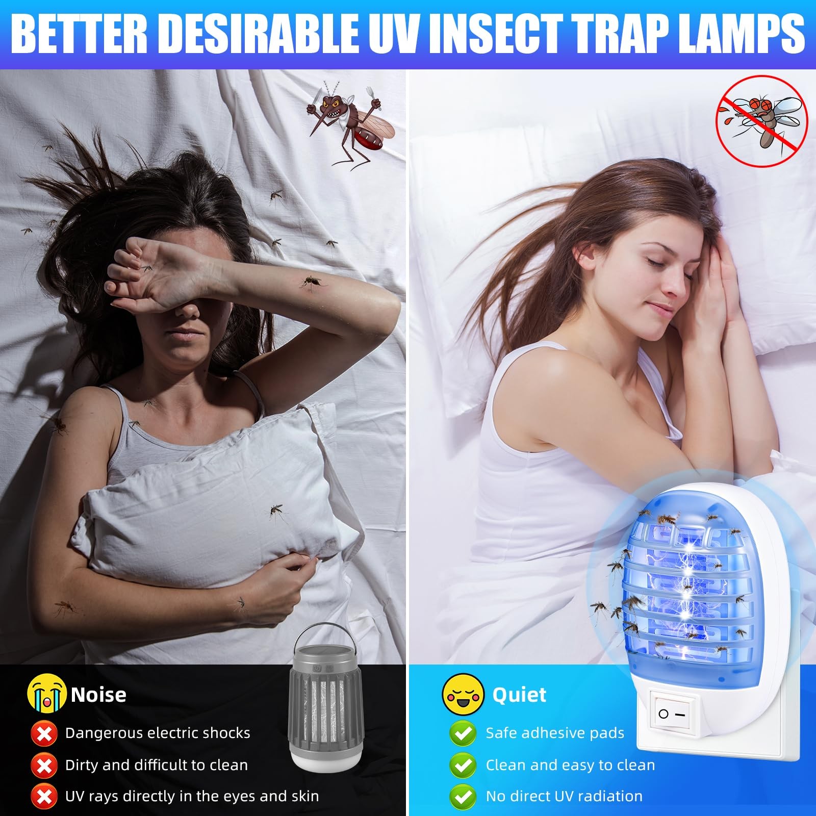 Bug Zapper Indoor, 4 Pack Electronic Fly Trap Insect Killer, Fly Trap for Ind...