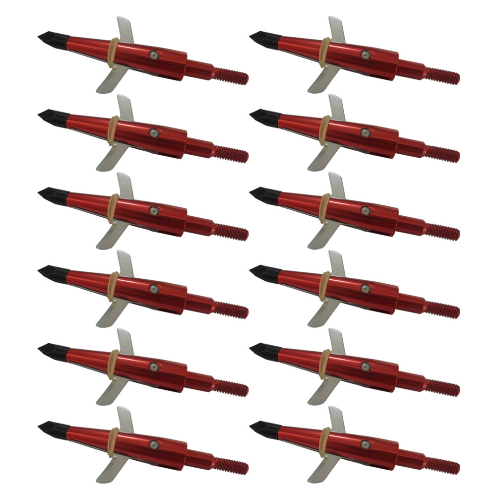 24Pcs Swhacker Broadheads 100Gr Red Expandable Sharp Blade Crossbow Tips