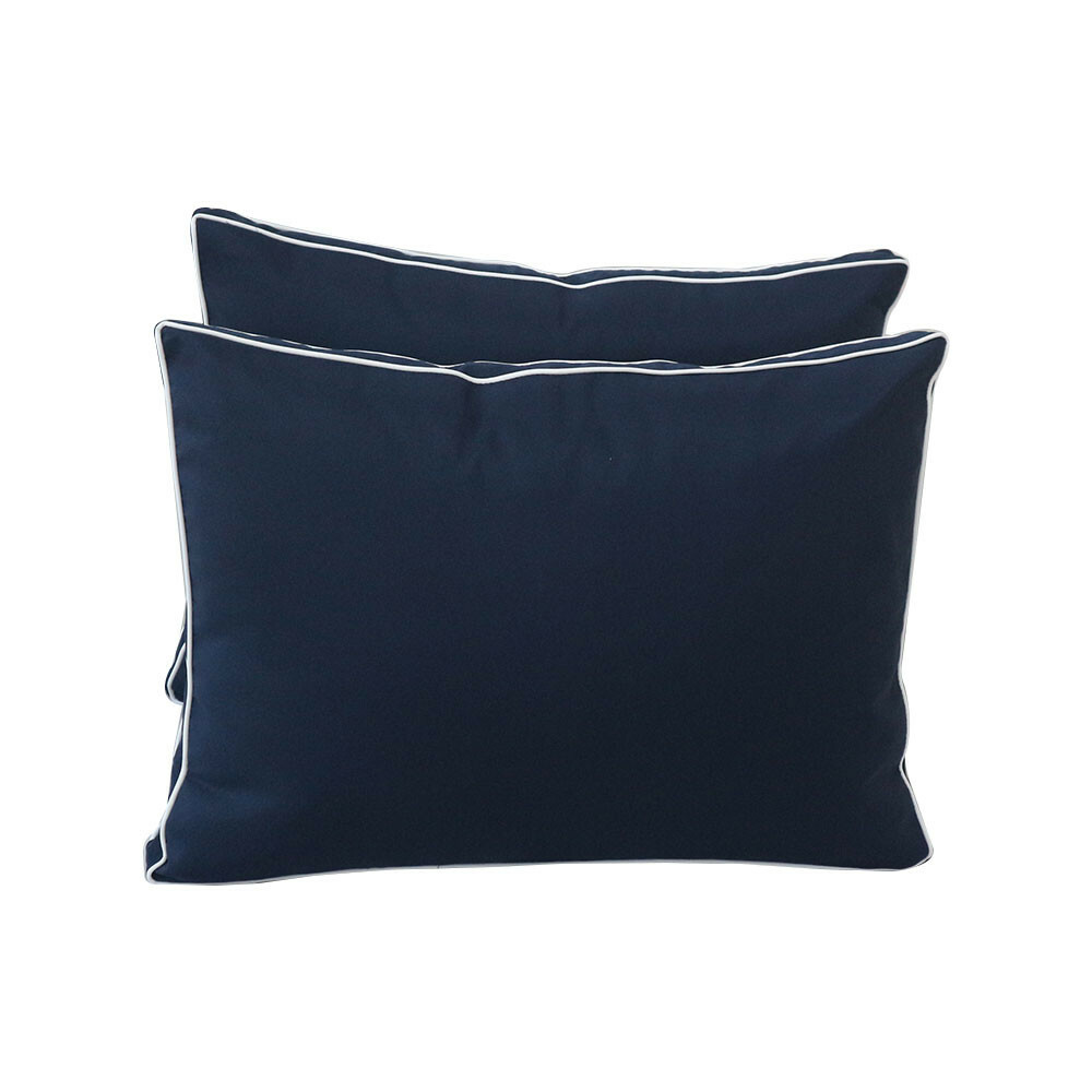 |SLIPCOVER ONLY| S1 Outdoor Bolster Back Pillow Covers Contrast Trim Queen AD101