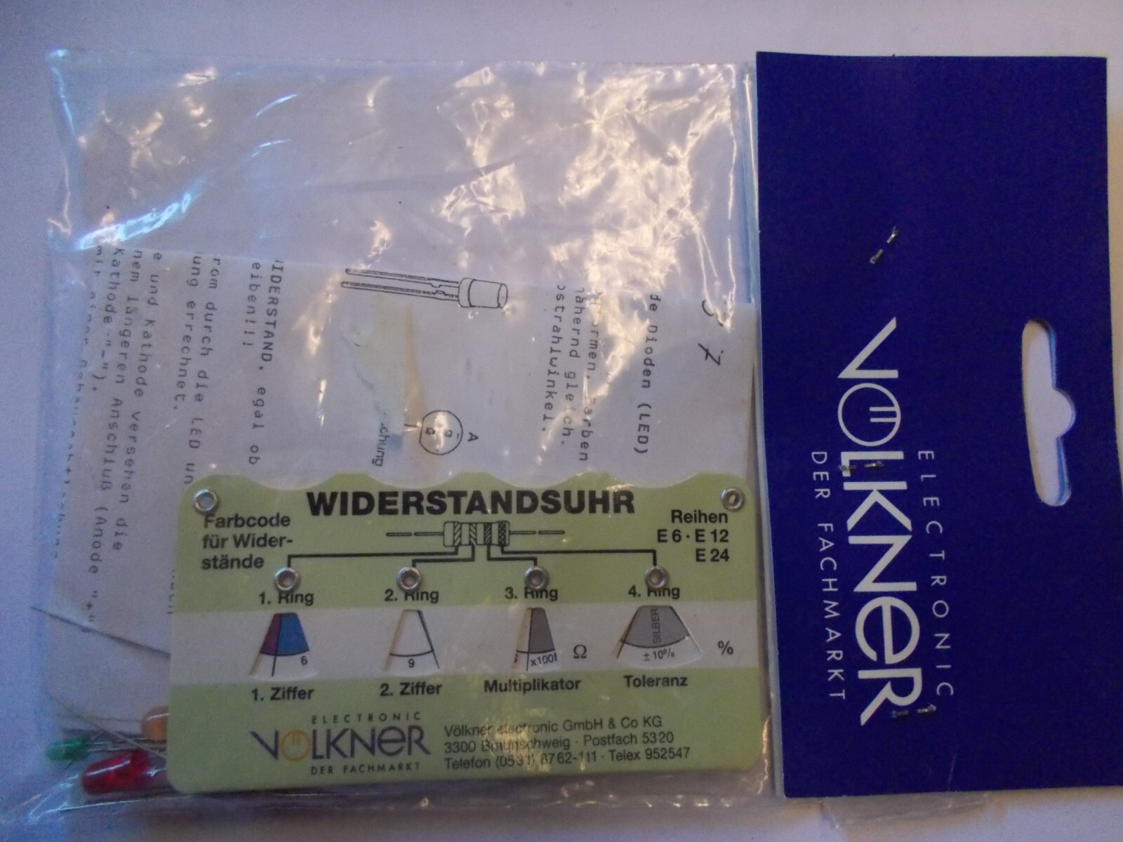 Völkner Resistance Clock With LED's, New, Original Packaging, #X-15-11