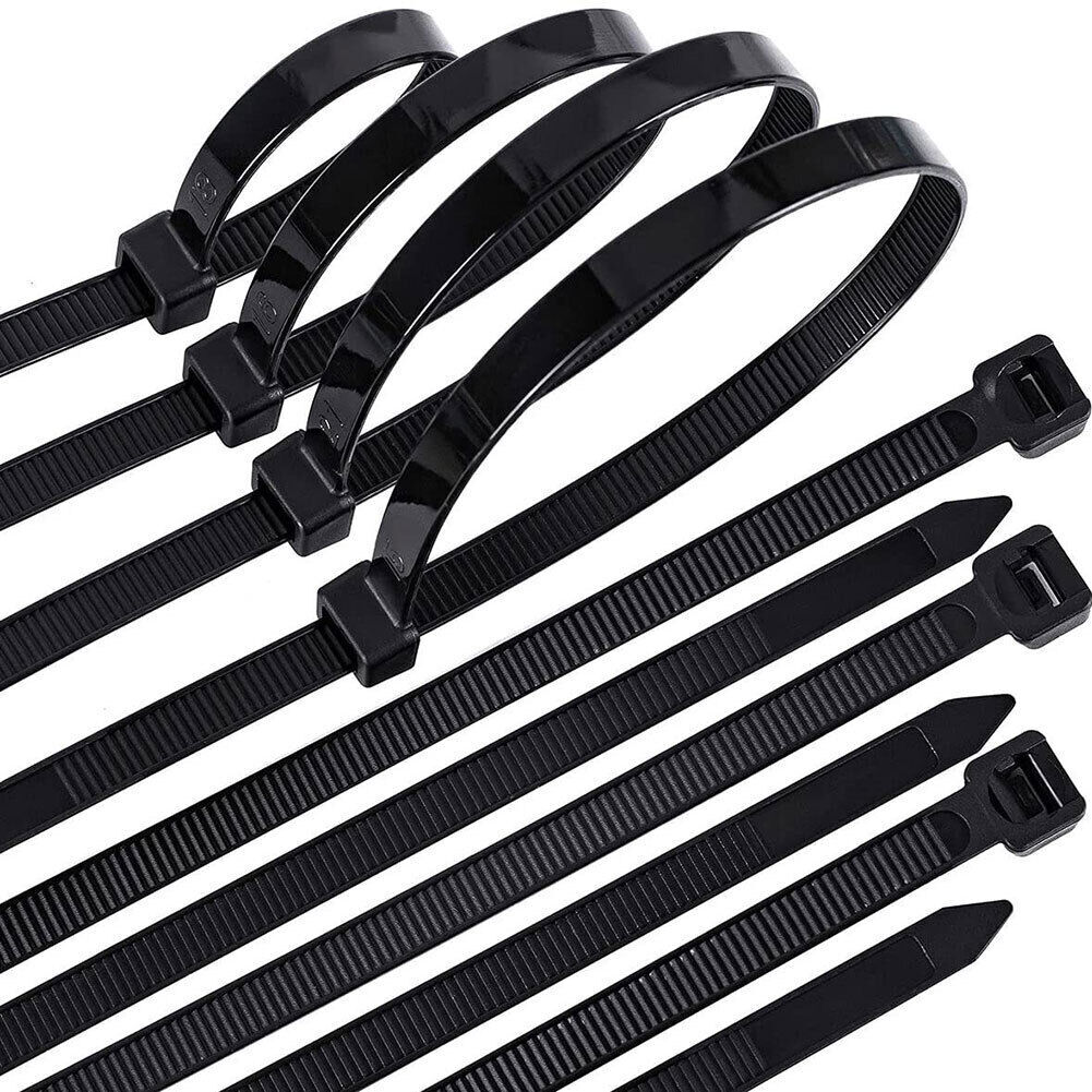 100 BLACK CABLE ZIP TIES Heavy Duty UV Resistant UL 4 6 8 10 12" 15 18" 24 & 36"