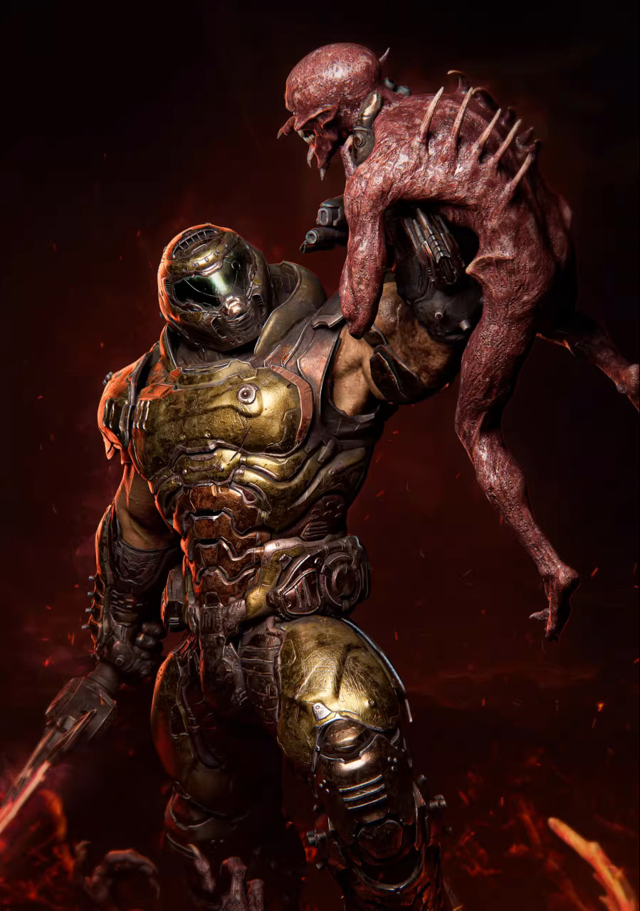 Doom Slayer (Pre-supported) 3D STL Digital File Printing Design for 3D Printers