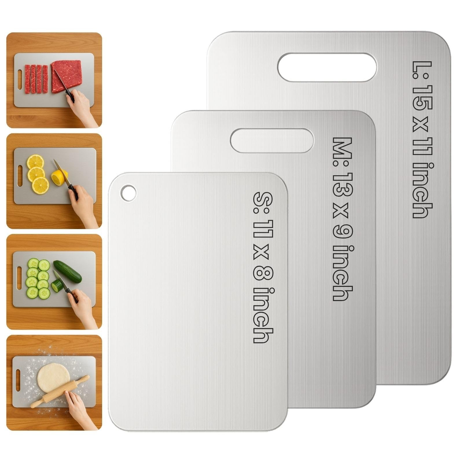 Titanium Cutting Board Set of 3, 2025 New Upgrade 100% Pure Titanium Cutting ...