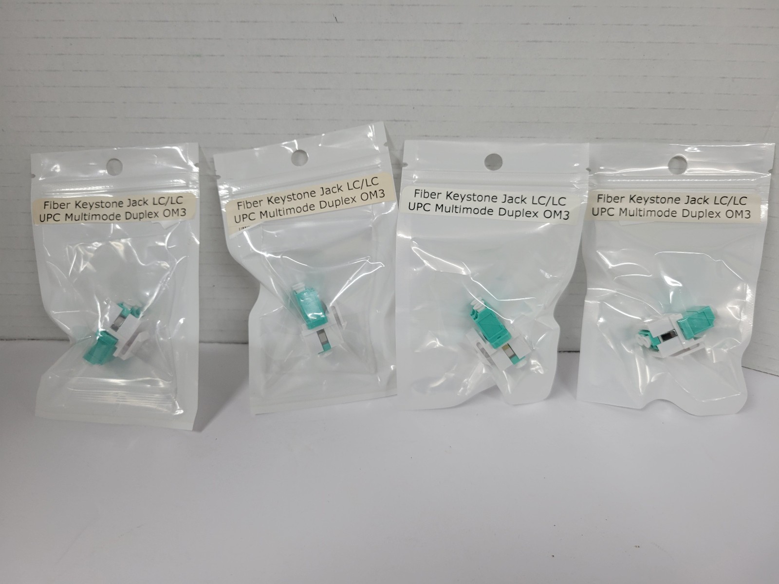 4x  LC/LC UPC Multimode Duplex OM3 Keystone Jack
