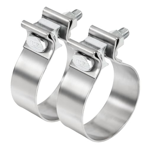 2.5 inch Exhaust Clamp, 2 1/2 Exhaust Clamp Stainless 2.5 Exhaust Clamp 2pcs