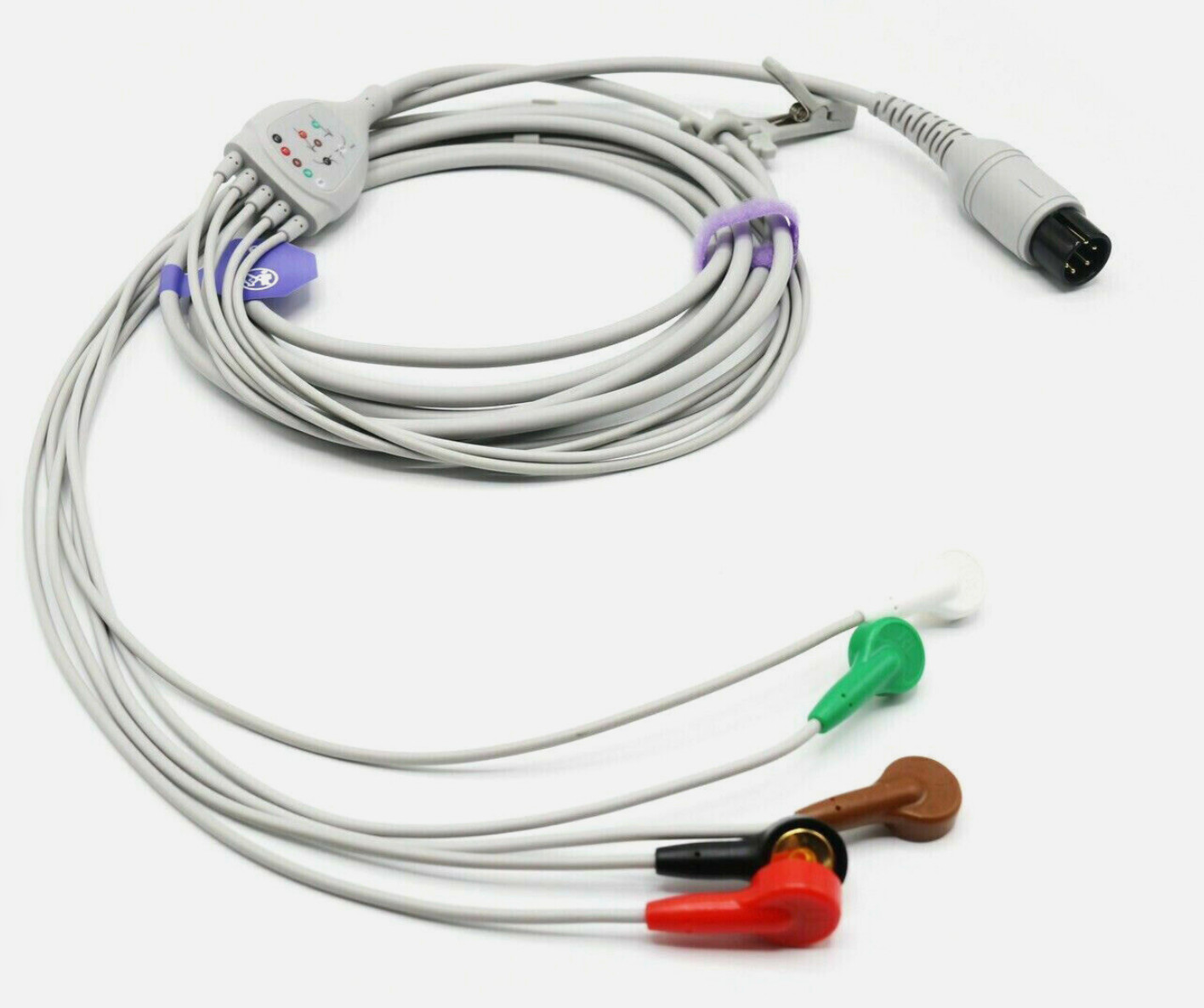 Midmark, Datex Ohmeda ECG EKG Cable 6 Pin 5 Leads Snap AHA - Same Day Shipping