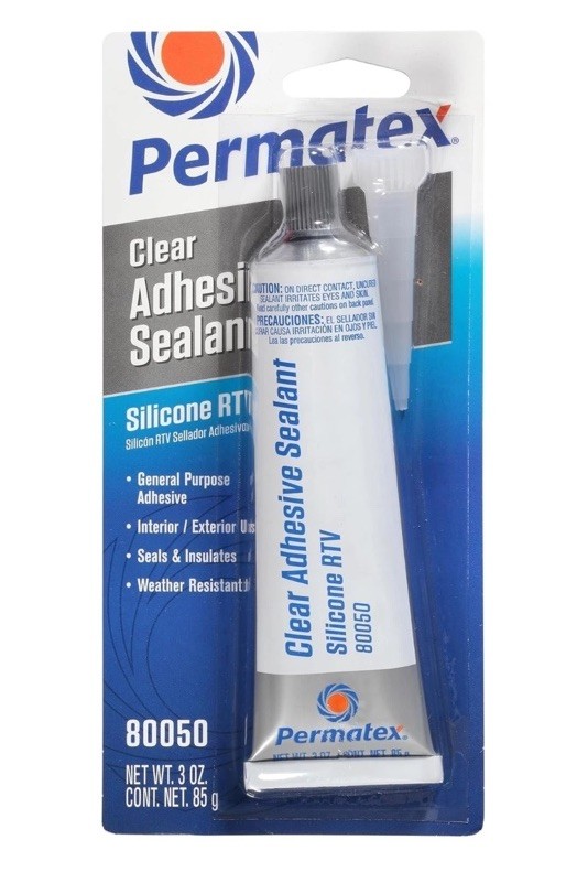 Lot of 3, Permatex 80050 Clear RTV Silicone Adhesive Sealant, 3 oz each tube