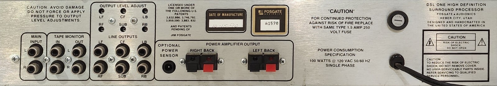 Fosgate Audionics Digital Servo Logic Surround Processor PRO + DSL ONE No Remote