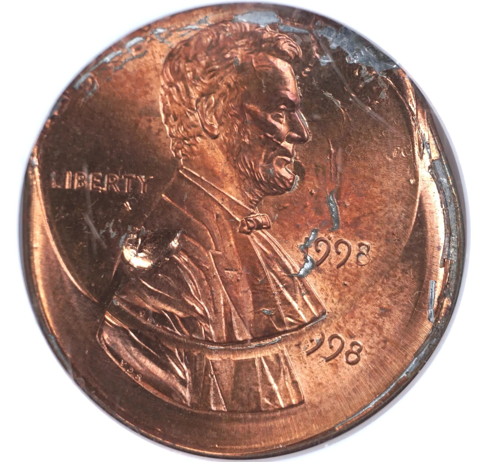 1998 1c 2 Dates Double Struck Off Center - Rare Mint Error Coin NGC MS64