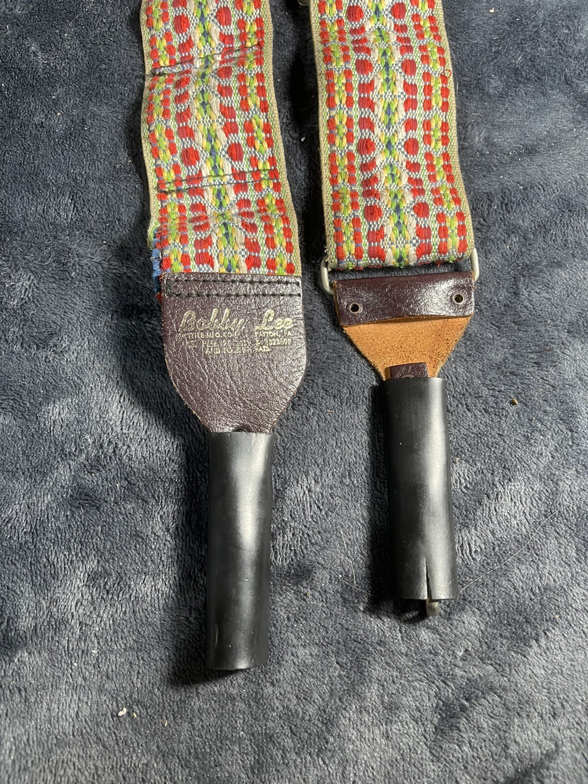 Vintage Bobby Lee 70s Wide Woven Hippie Camera Guitar Neck Strap w/ Clip Covers