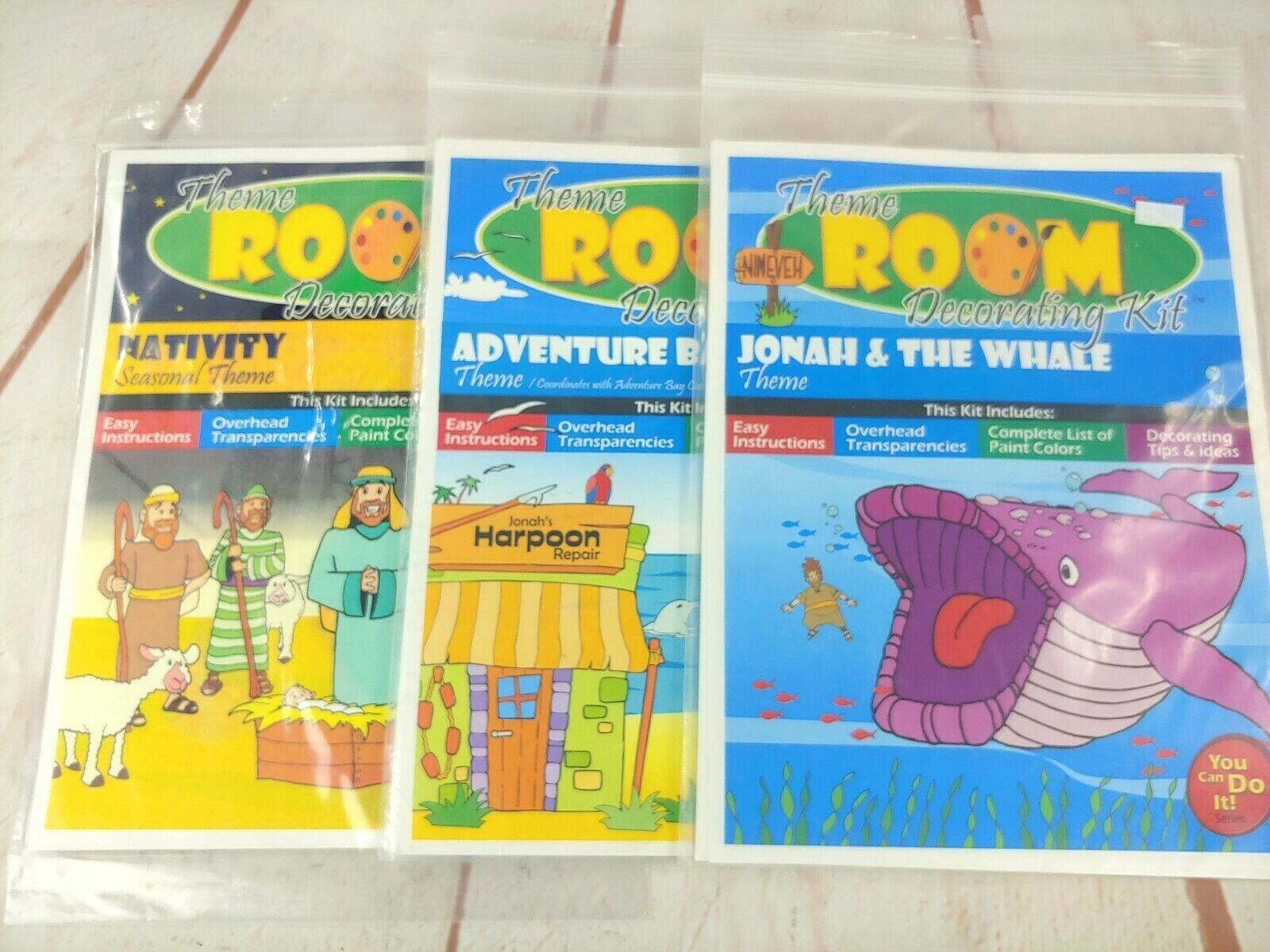 Set Of 3 Theme Room Decorating Kit Christian Religious Sunday School