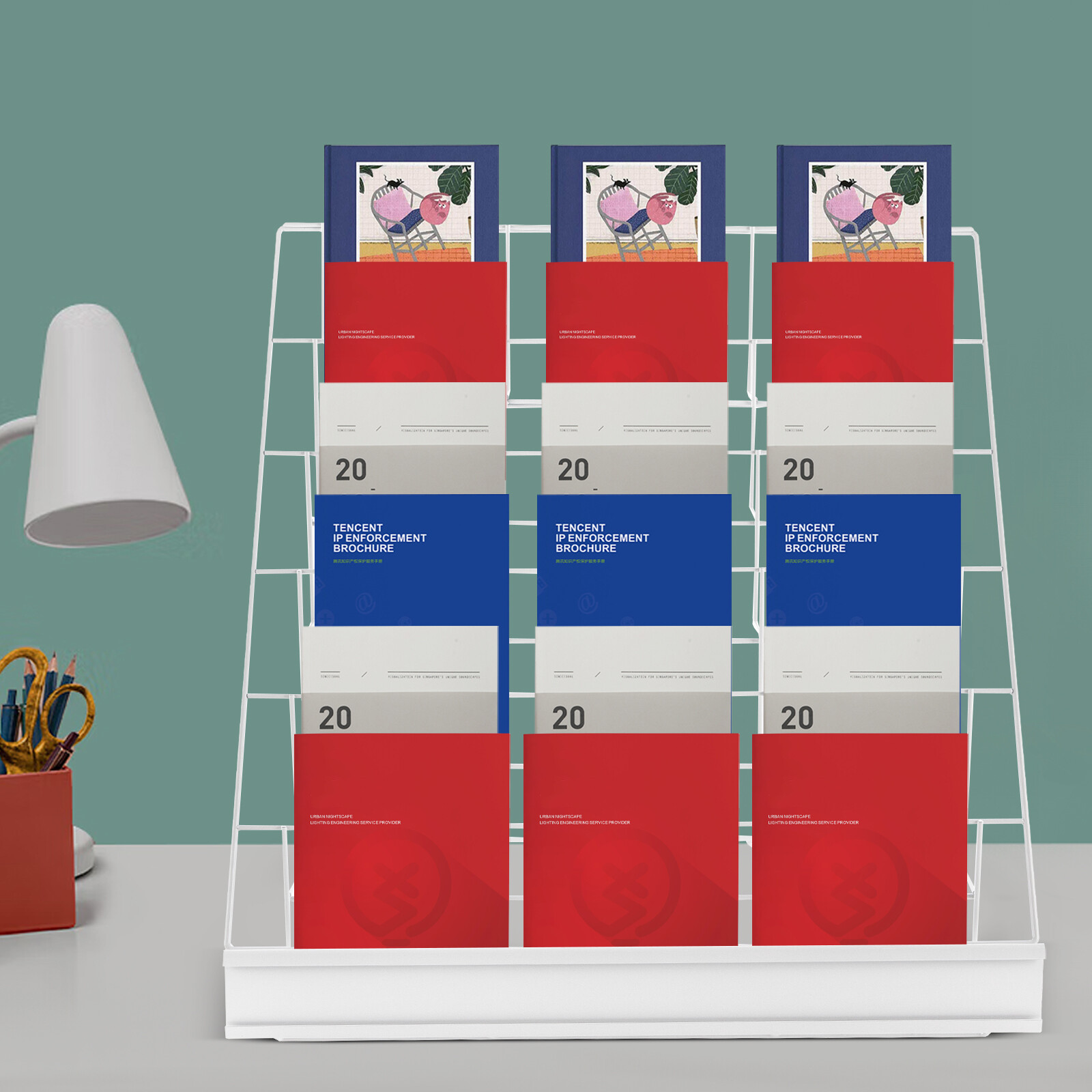 6 Tier Wire Countertop Rack Comic Book Rack Book Display Stand For Books DVD CD