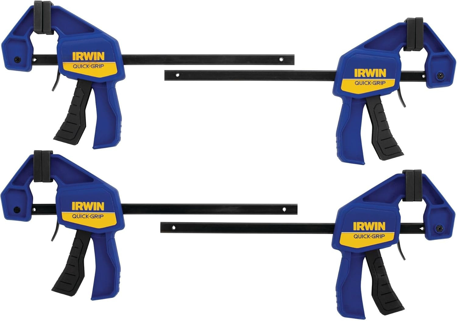 QUICK-GRIP 1964758 One-Handed Mini Bar Clamp 4 Pack, 6", Easy-to-Use, Sturdy