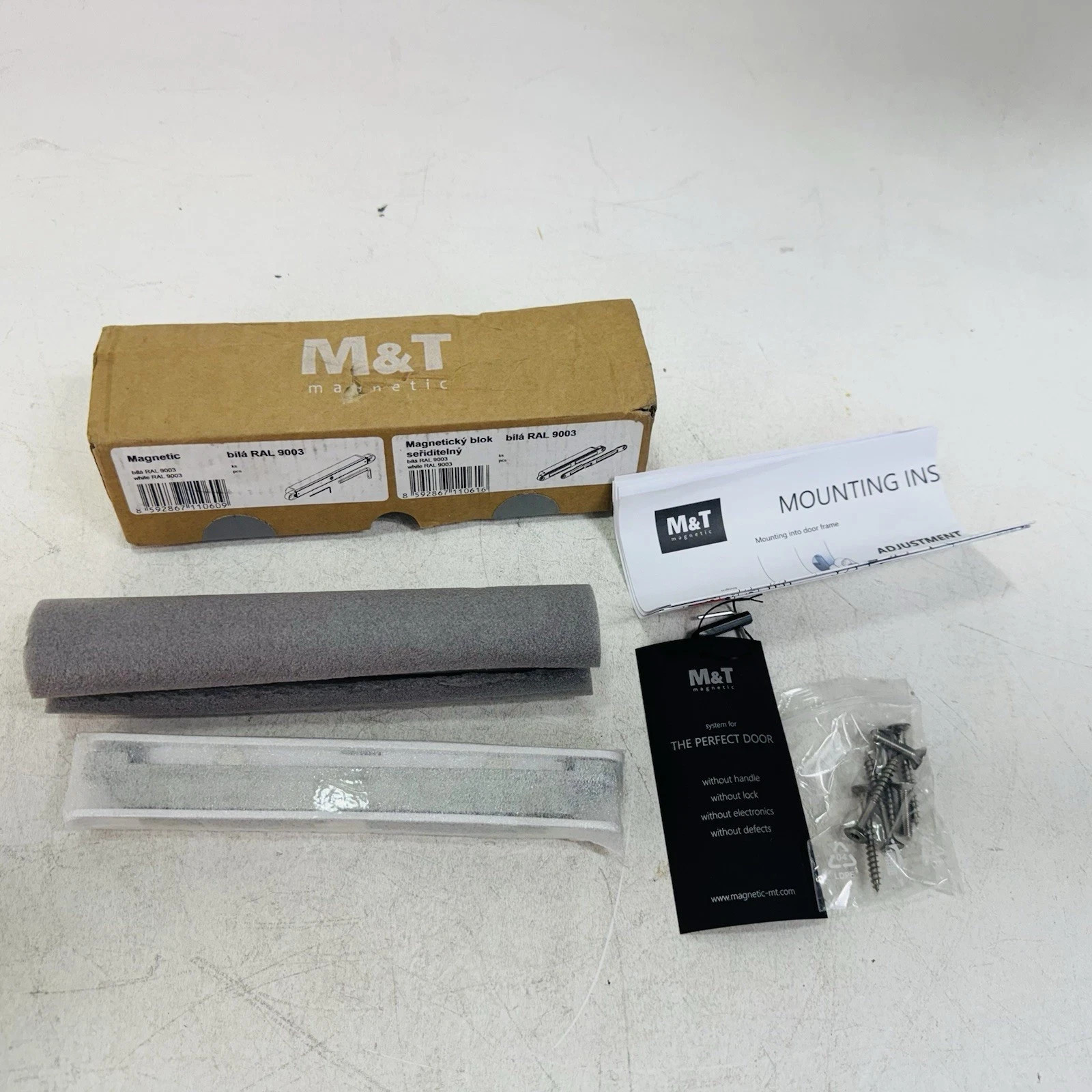 NEW M&T Door Jam Kit - Magnetic and Magnetic Block - White 9003 - FREE SHIPPING