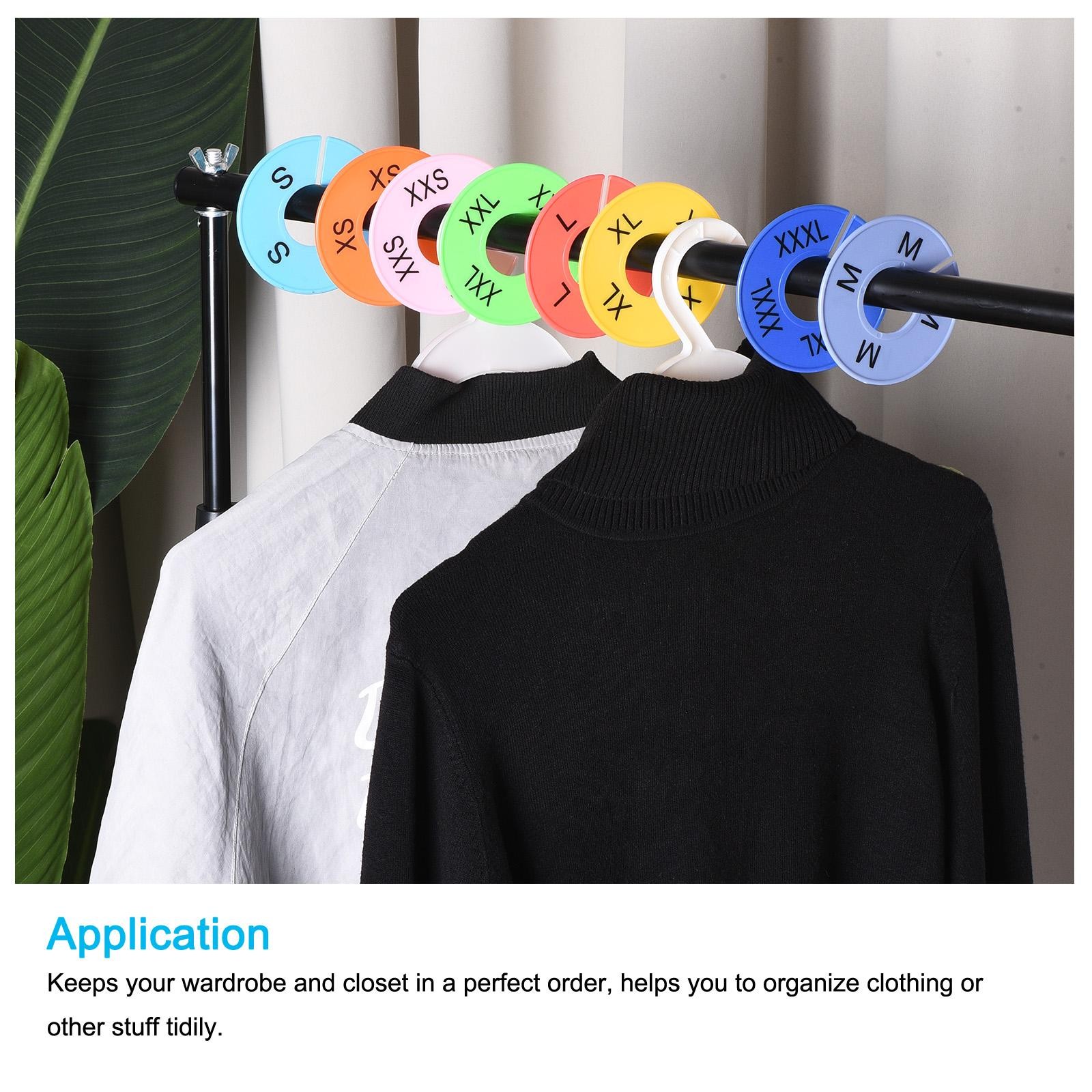 8pcs Reusable Clothes Dividers Hook Separators 2XS - 3XL Multicolor