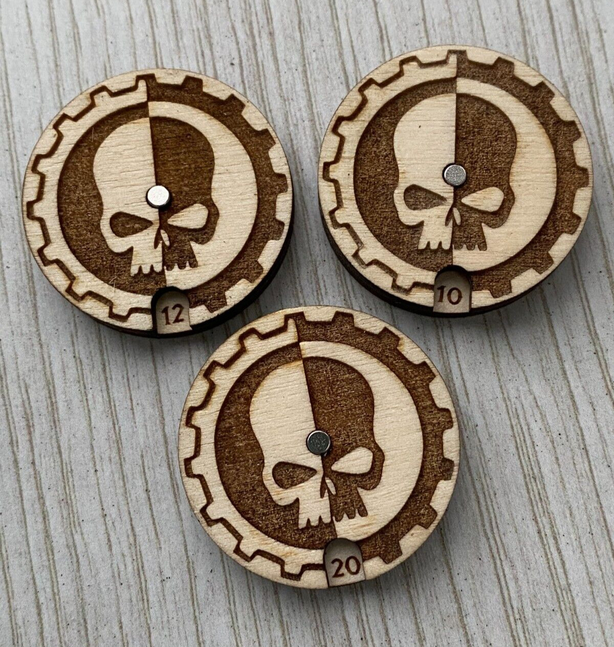 Warhammer 40k adeptus mechanicus 0-20 engraved woundcounter wooden tracker