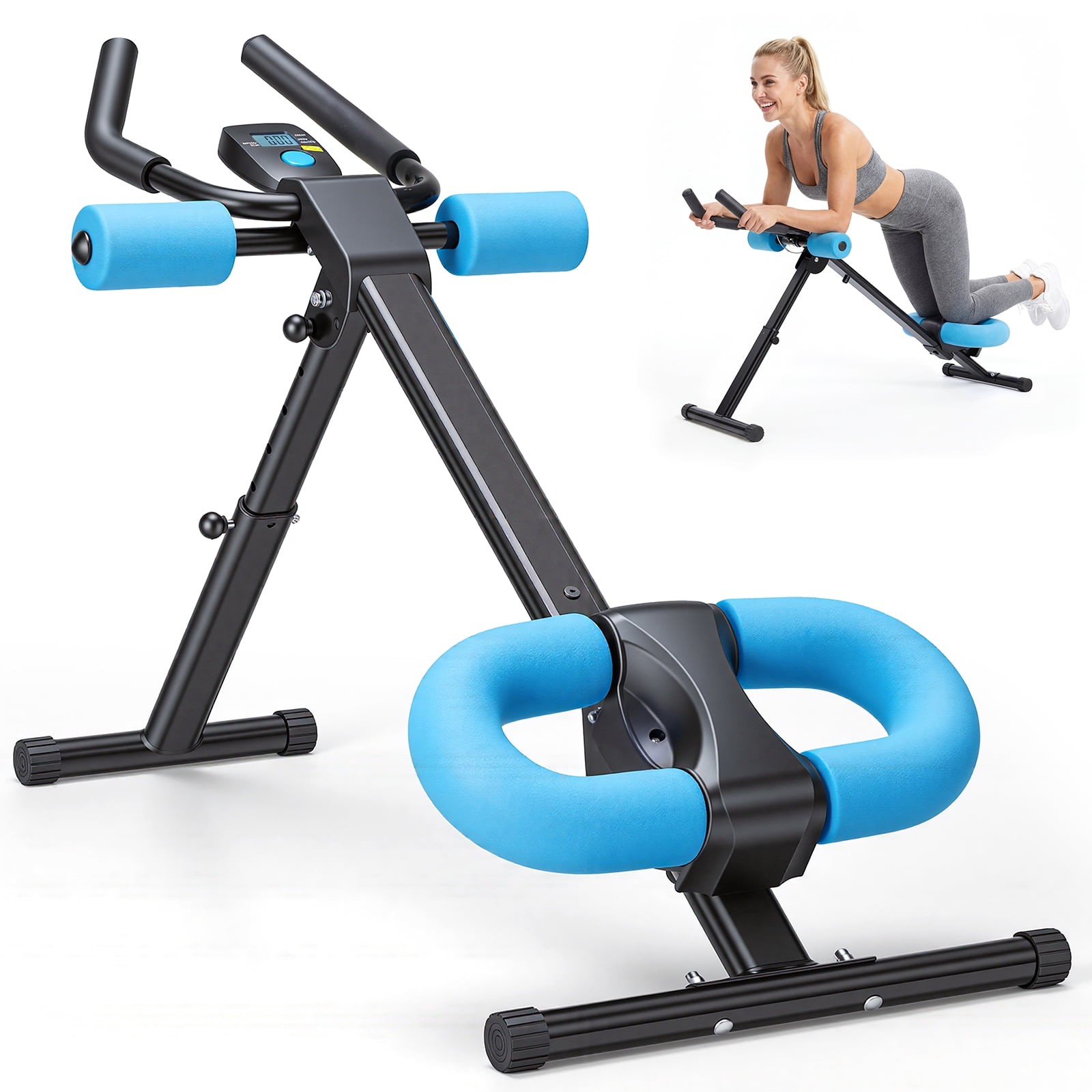 CONCETTTA Adjustable Ab Machine, Foldable Blue Home Gym Trainer