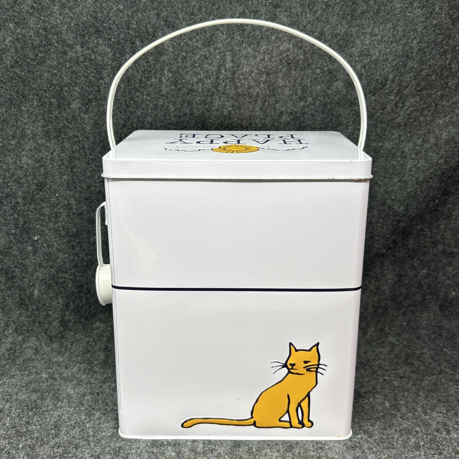 Metal Washing Machine Laundry Detergent Storage Tin Container Scoop Window White