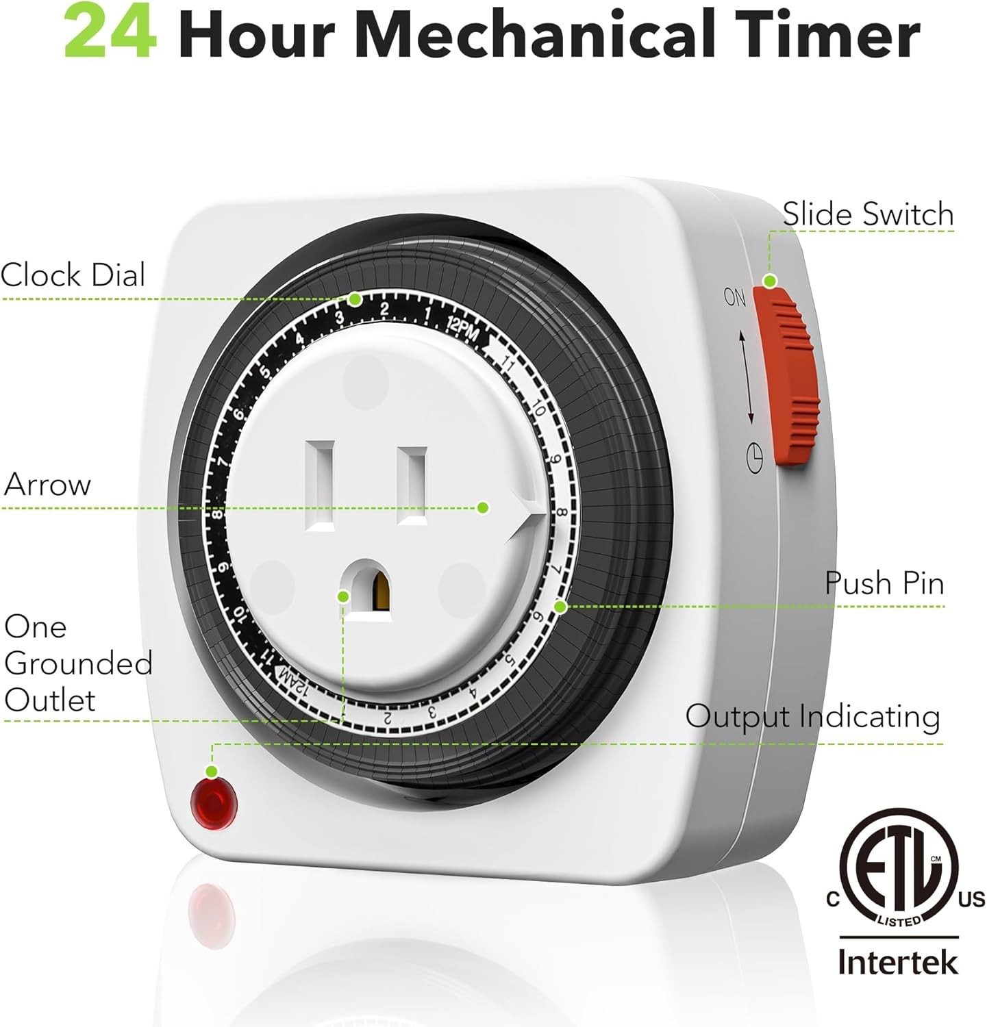 Automate Your Day: 24-Hour Mechanical Timer with 15-Minute Scheduling Options