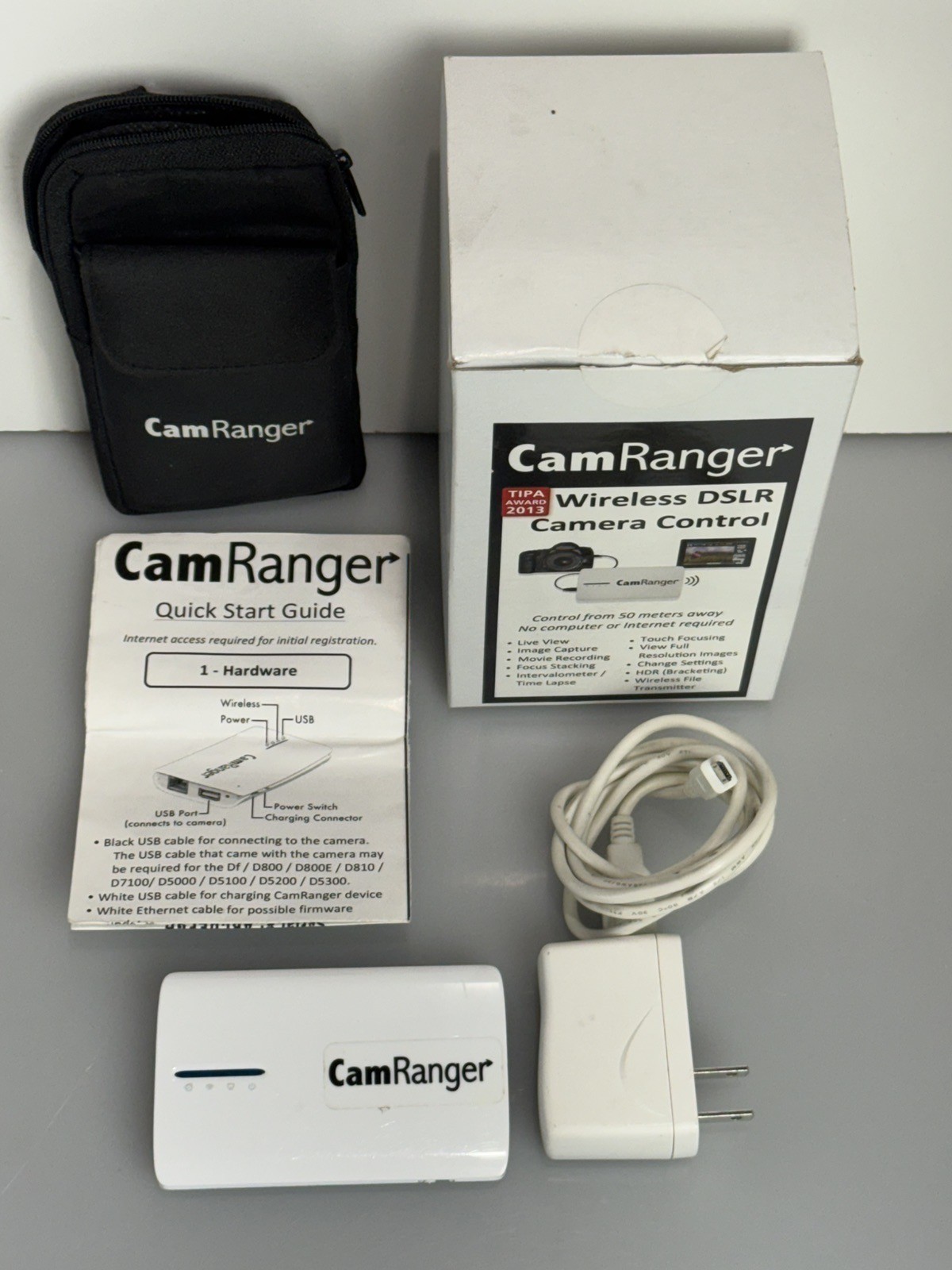 CamRanger Wireless Tethering & Advanced Camera Control, First Generation, White.